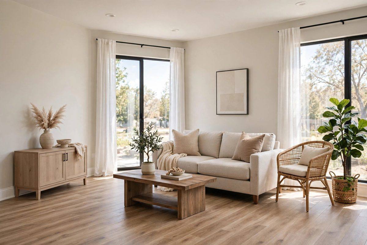 Restored interior after fire damage cleanup