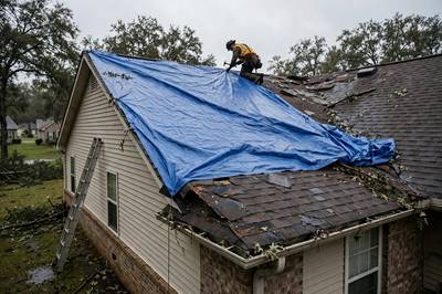 Emergency roof tarping