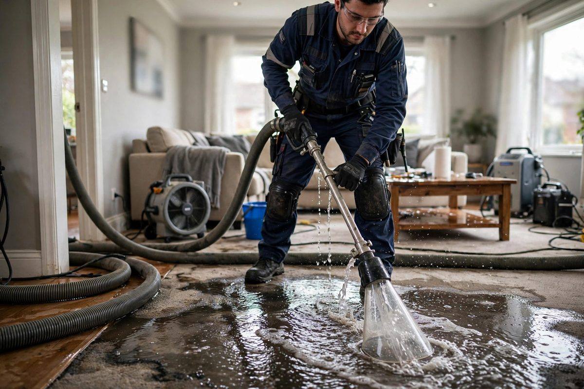 Water extraction in progress at a Kennesaw home